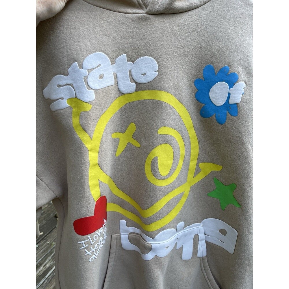 PacSun State of Being Graphic Print Hoodie Kangaroo Pocket Mens Large